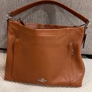 Coach Scout Tan Pebbled Leather Hobo Shoulder Bag